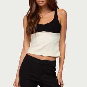 Clarinda Contrast Woven Tank Top