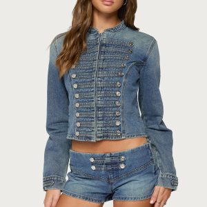 Jazzy Denim Napoleon Jacket