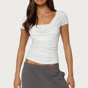 Yoya Layered Cowl Neck Top