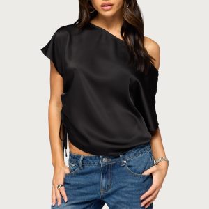 Jori Off Shoulder Satin Effect Top
