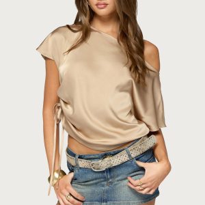 Jori Off Shoulder Satin Effect Top