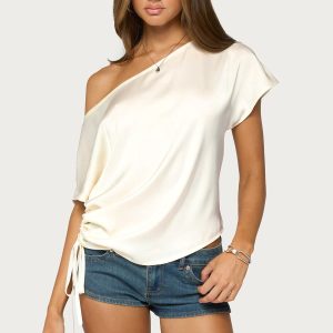 Jori Off Shoulder Satin Effect Top