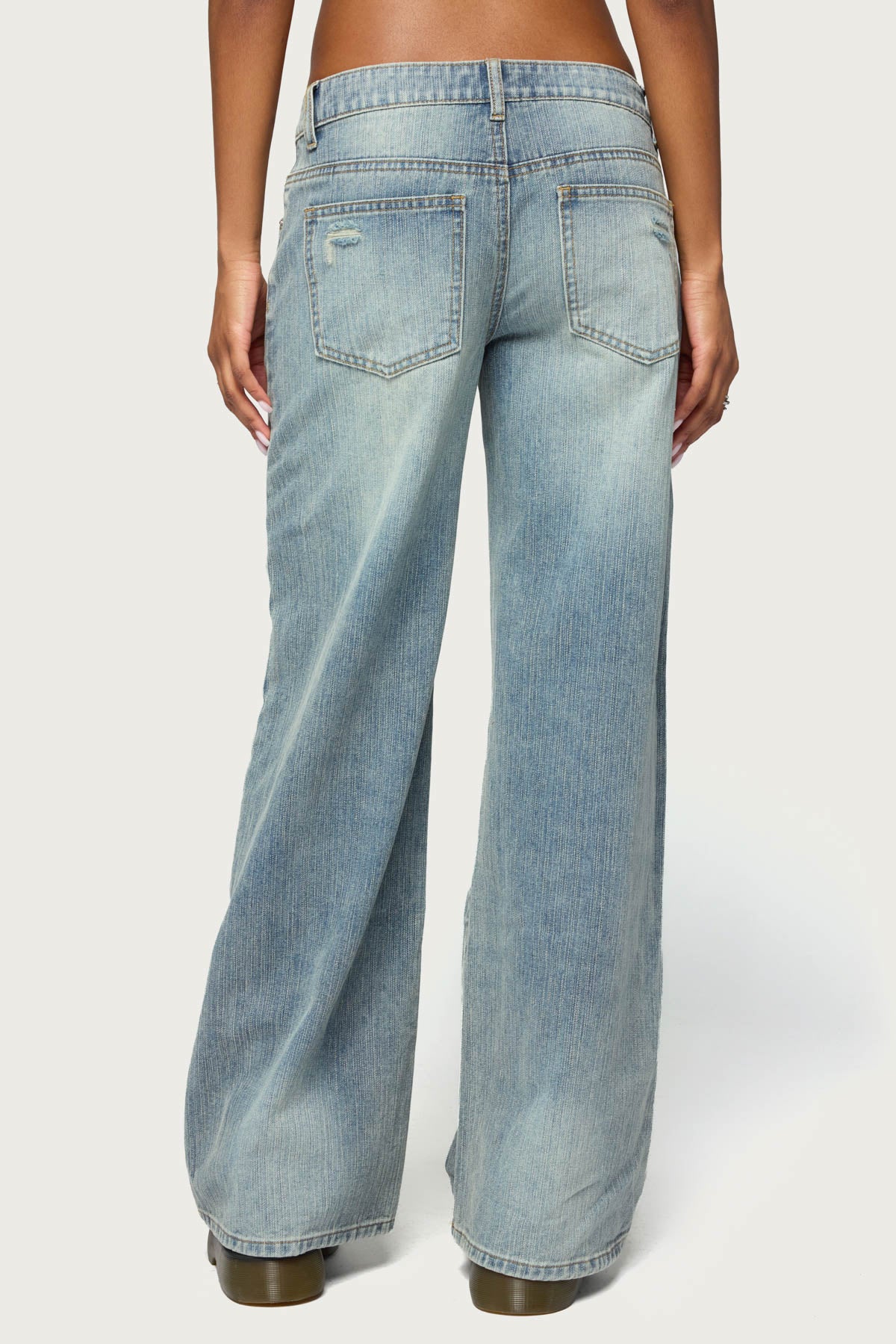 Noor Distressed Low Rise Baggy Jeans - Image 4