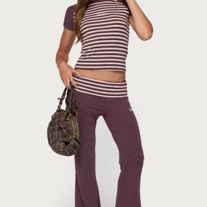 Stay Edikted Stripey Foldover Pants