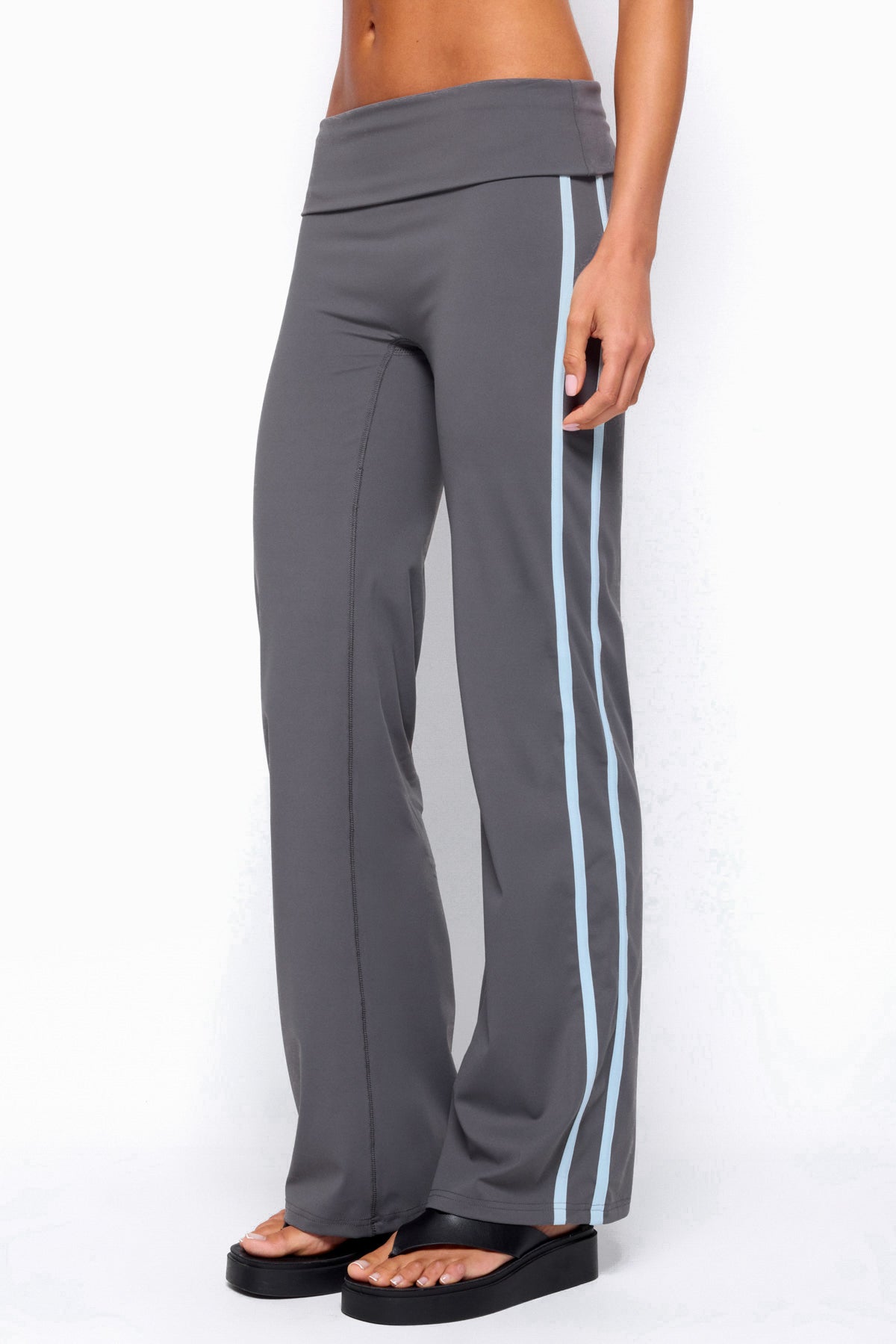 Anica Stripey Mid Rise Foldover Pants - Image 3