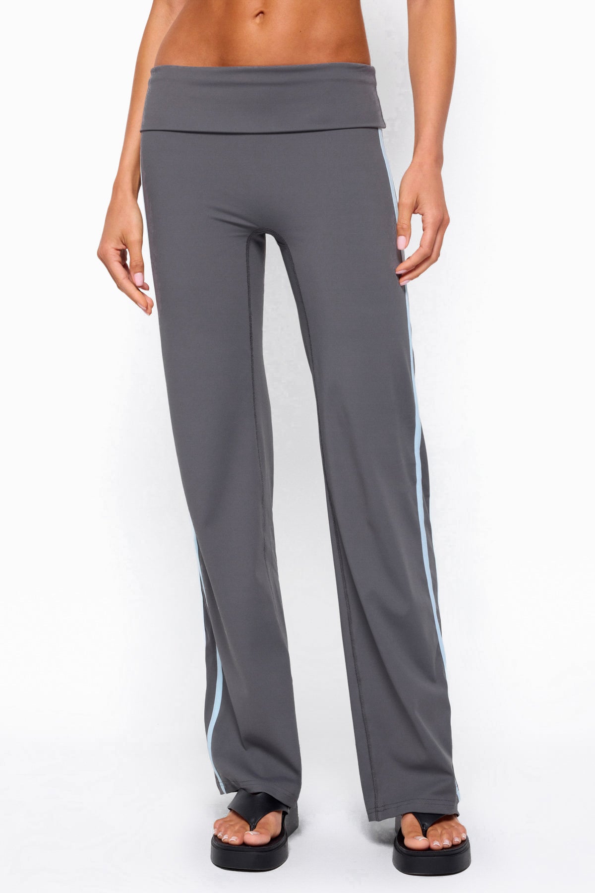Anica Stripey Mid Rise Foldover Pants - Image 2