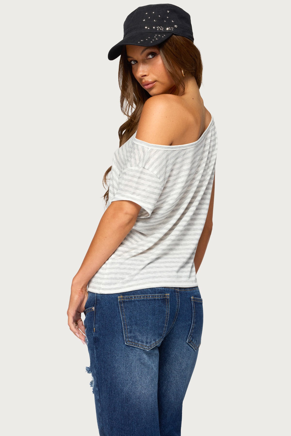Chanelle Off Shoulder Striped Top - Image 5