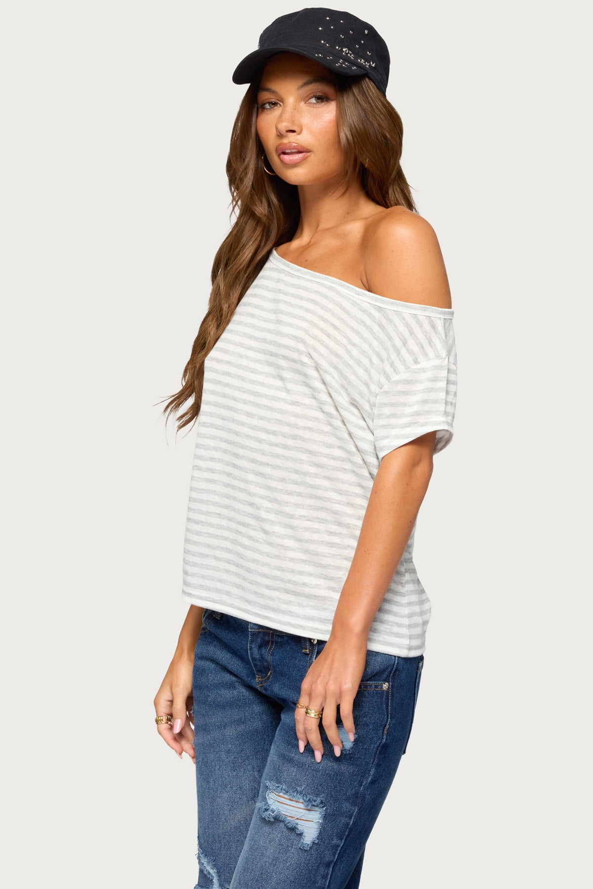 Chanelle Off Shoulder Striped Top - Image 3