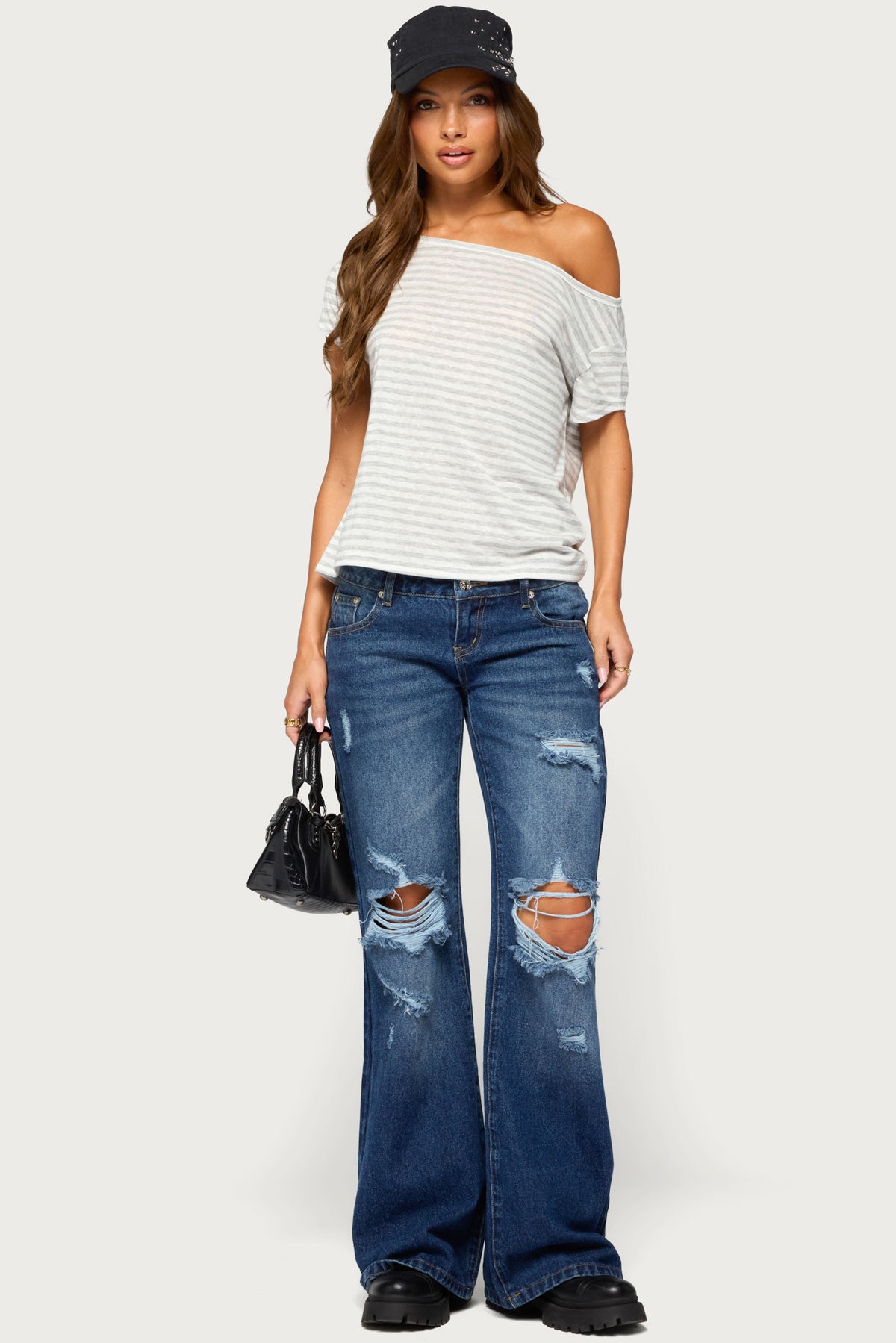 Chanelle Off Shoulder Striped Top - Image 2