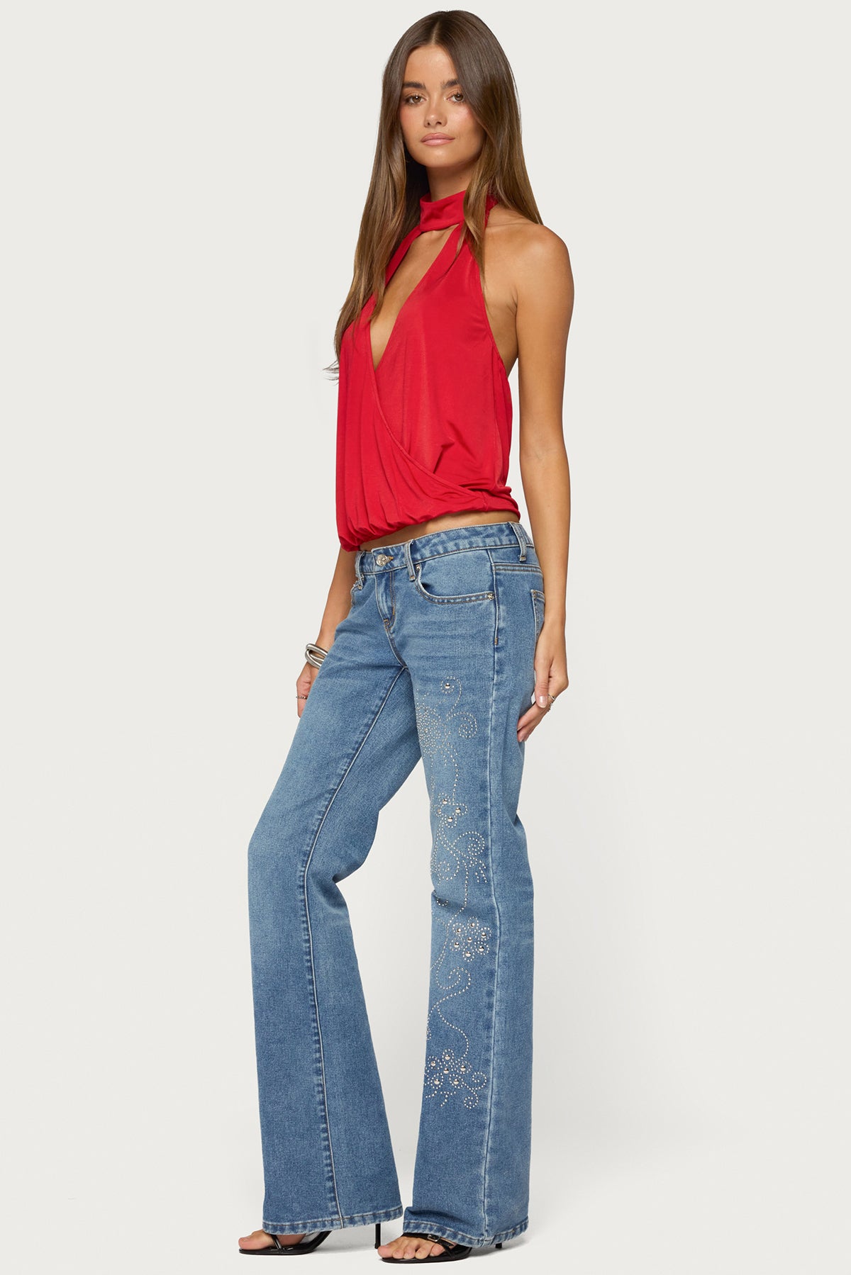 Lizah High Neck Cutout Wrap Top - Image 5