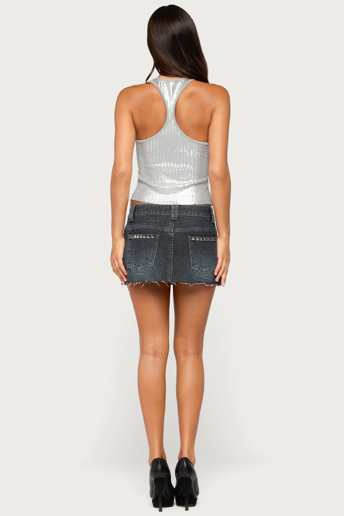 Dyla Sequin Racerback Tank Top - Image 5