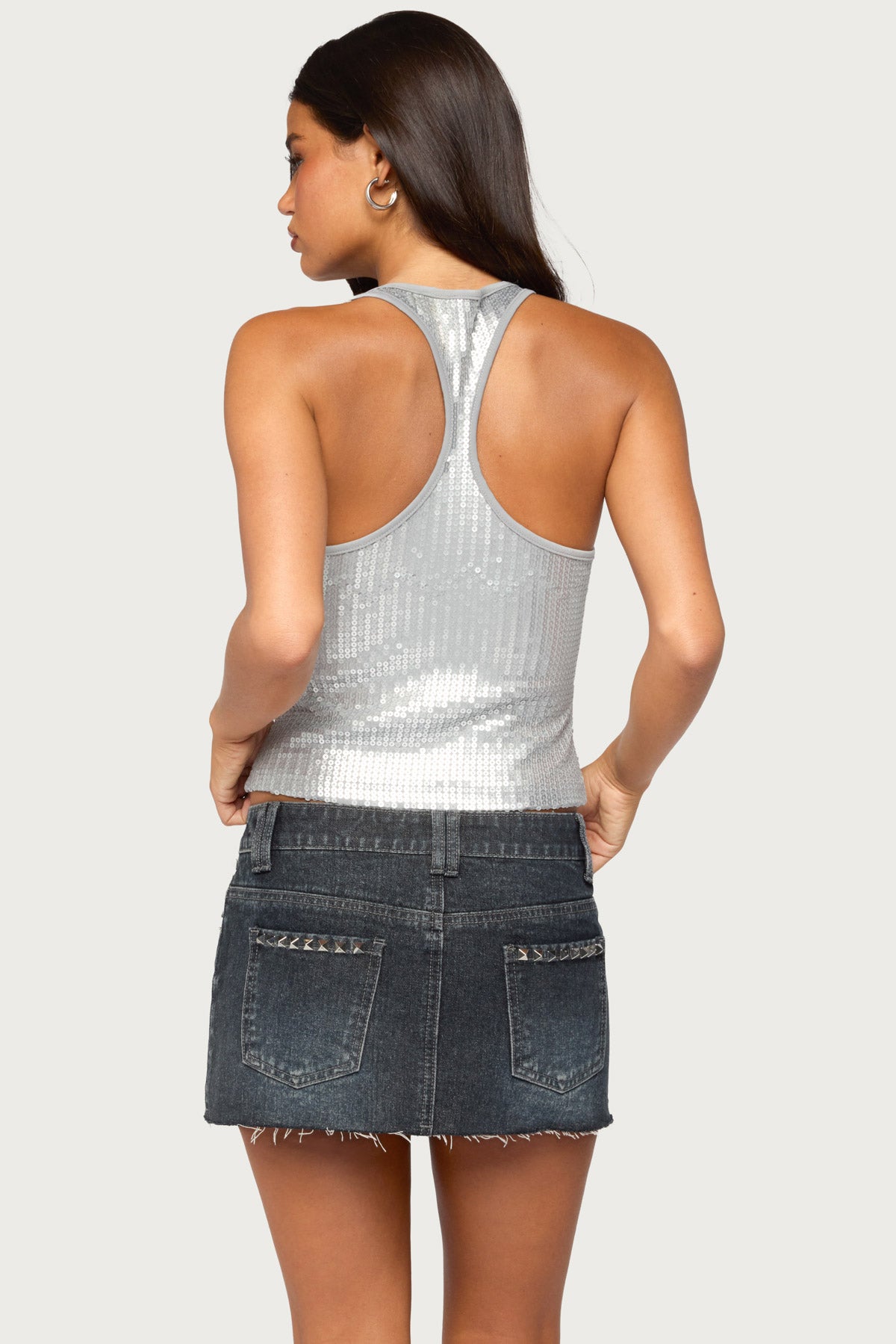 Dyla Sequin Racerback Tank Top - Image 4