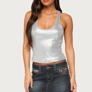 Dyla Sequin Racerback Tank Top
