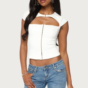 Dava Hook & Eye Cutout Corset