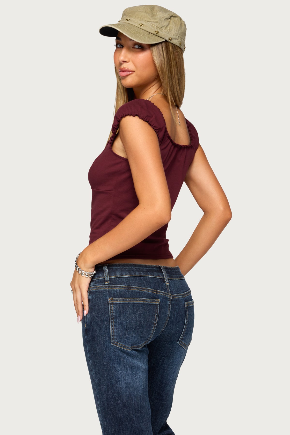 Mazzy Ruched Button Up Top - Image 5