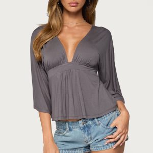 Kleoh V Neck Babydoll Top