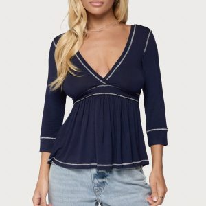 Parah Contrast Babydoll Top