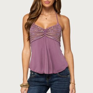 Ivana Studded Halter Top
