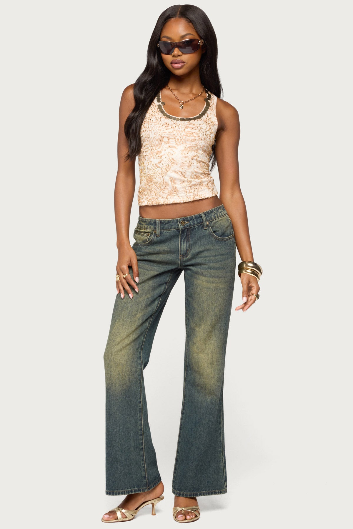 Prado Beaded Sequin Printed Tank Top - Image 2