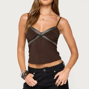 Aika Beaded Ruched Tank Top
