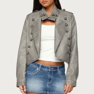 Torie Faux Leather Napoleon Jacket