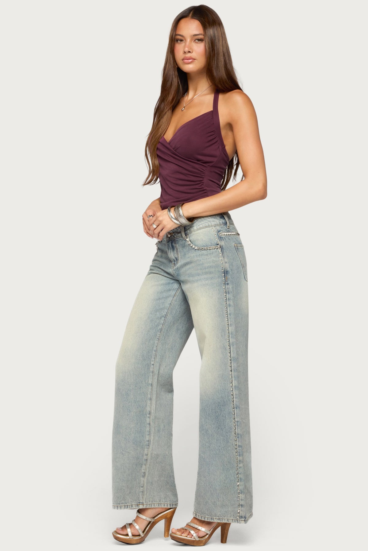Taile Ruched Wrap Halter Top - Image 4