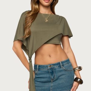 Deia Side Tie Layered Cropped Top