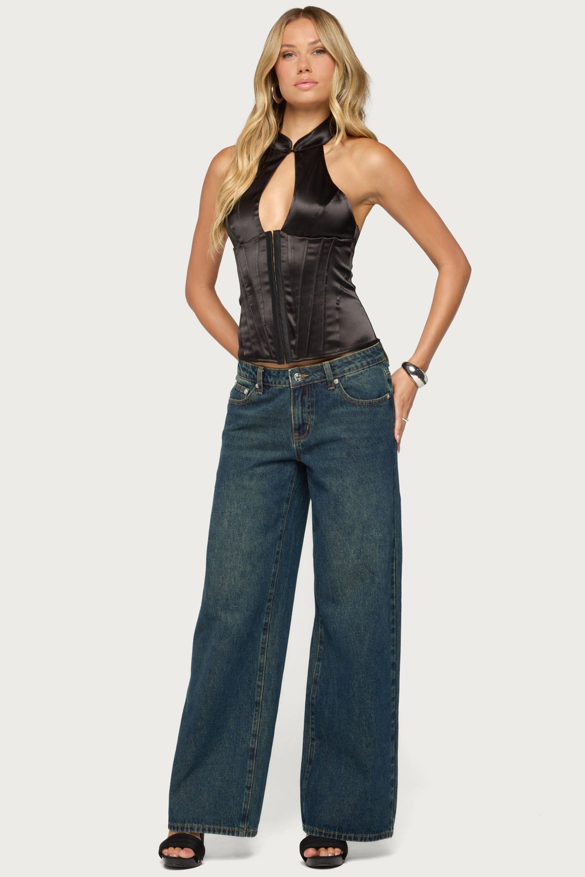 Yaeva Cutout Lace Up Corset - Image 6