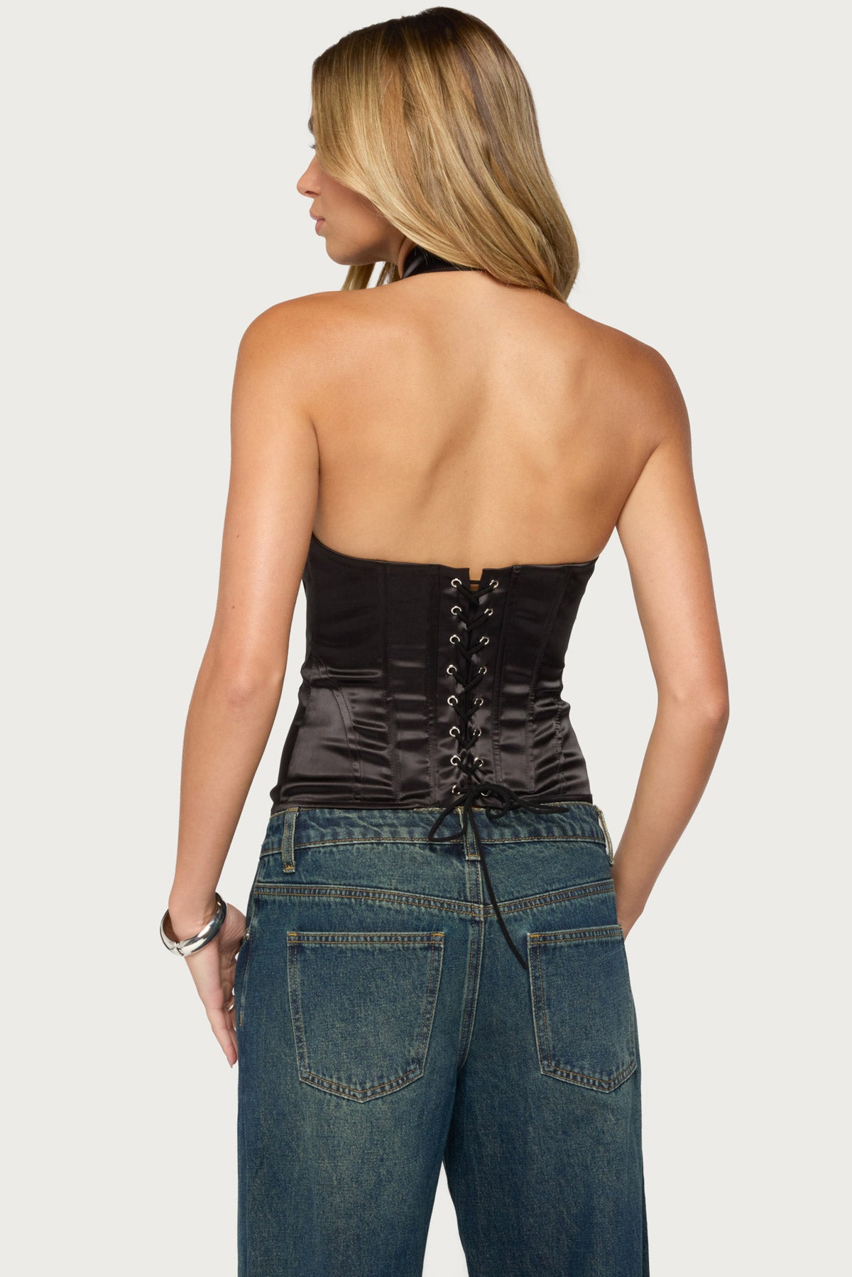 Yaeva Cutout Lace Up Corset - Image 5