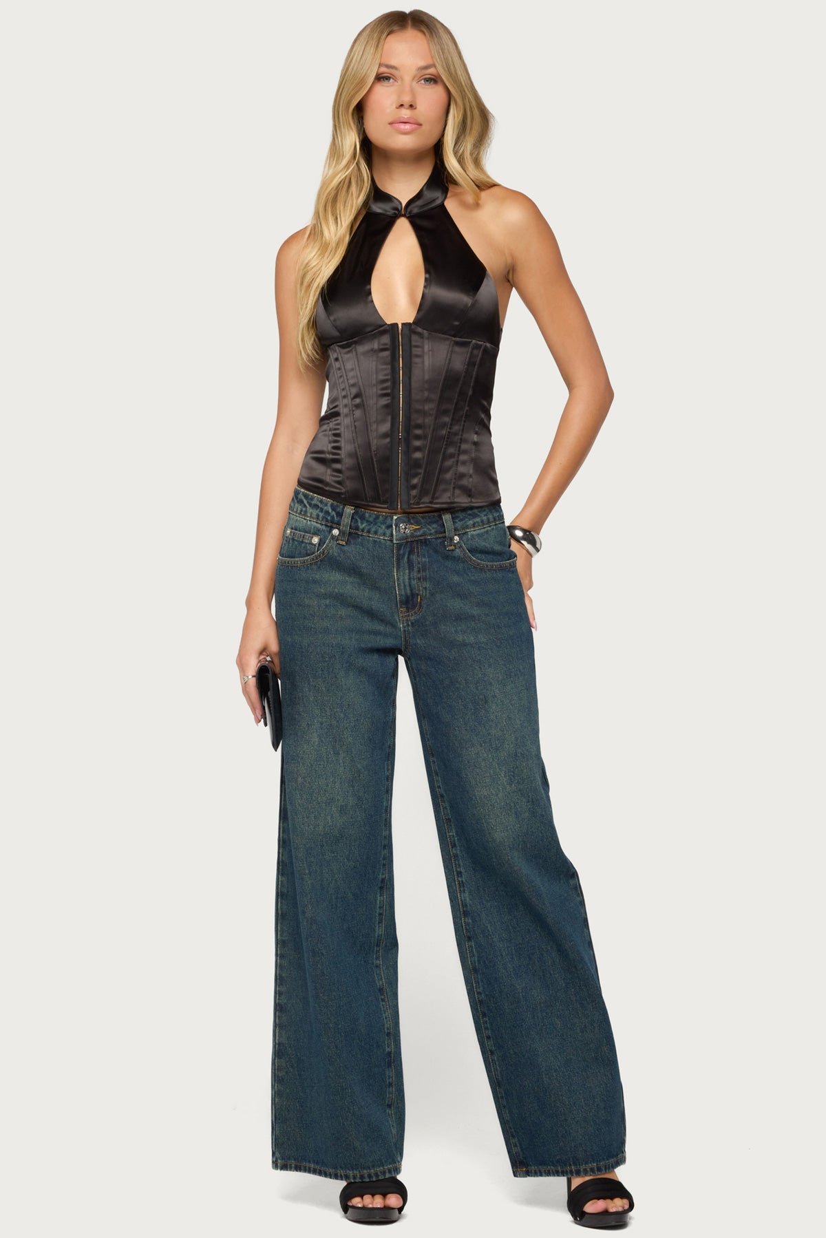 Yaeva Cutout Lace Up Corset - Image 3