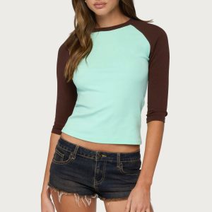 Irva Contrast Raglan Top