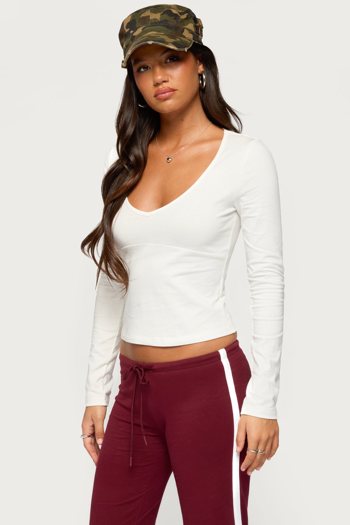 Feva V Neck Long Sleeve Top - Image 3