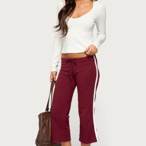 Milene Contrast French Terry Capri Pants