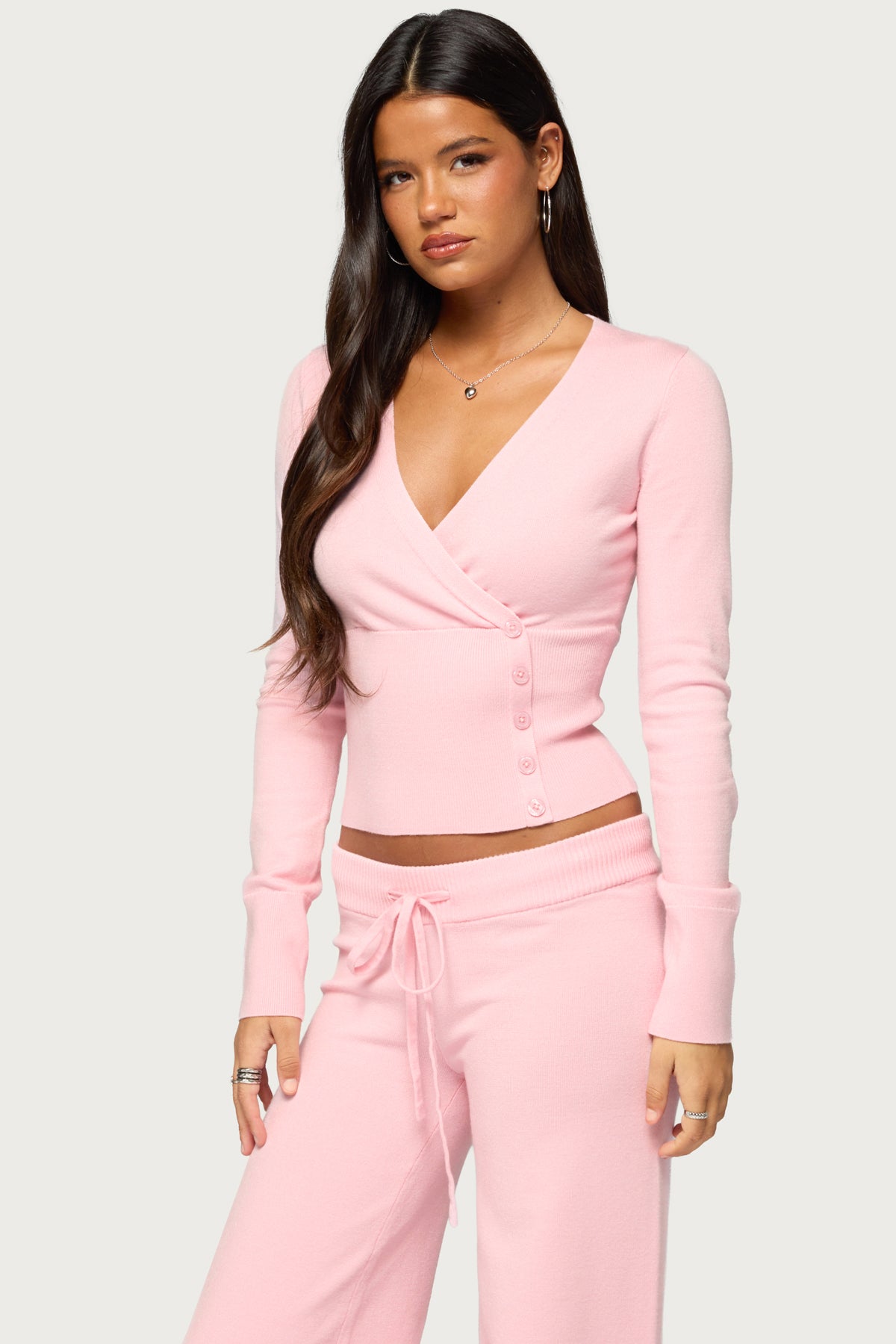 Eddie Long Sleeve Knit Wrap Top - Image 4