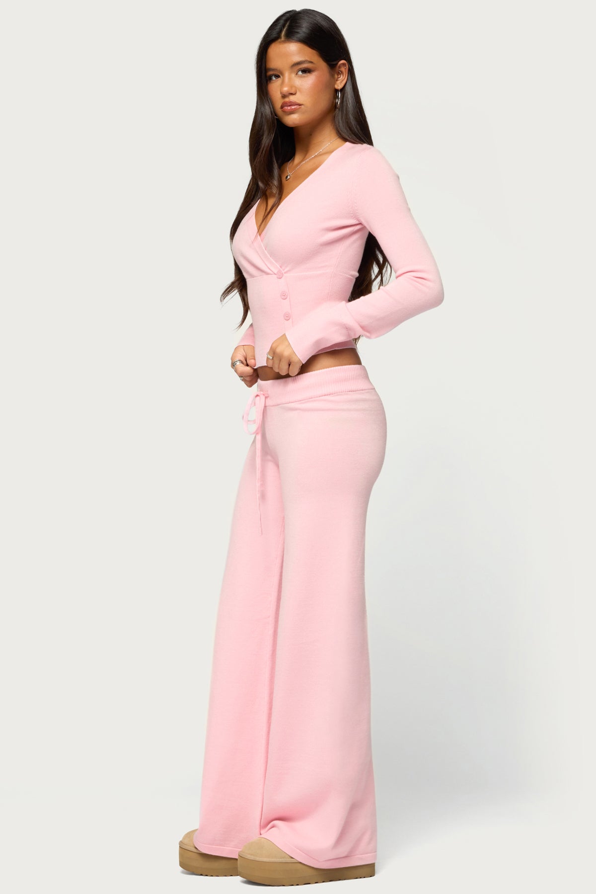 Eddie Long Sleeve Knit Wrap Top - Image 3