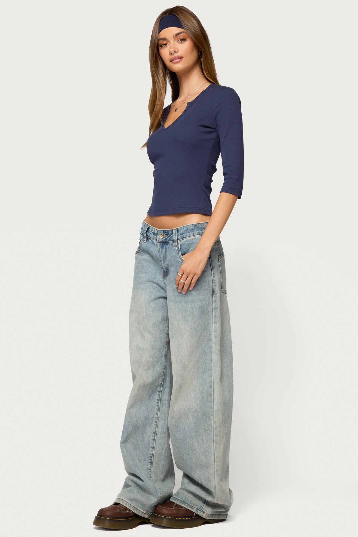 Quila Ribbed Three-Quarter Sleeve Top - Image 4