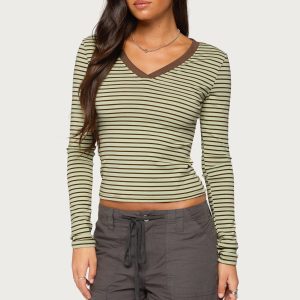 Yania Striped Long Sleeve Top