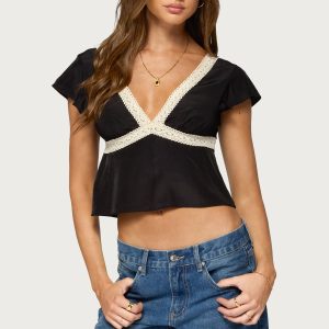 Kaela Lacey Flutter Sleeve Top