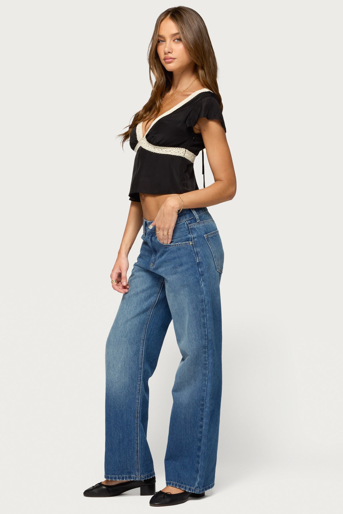 Kaela Lacey Flutter Sleeve Top - Image 4