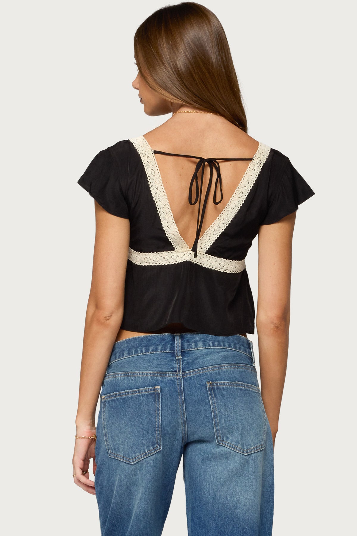 Kaela Lacey Flutter Sleeve Top - Image 5
