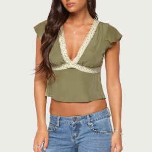 Kaela Lacey Flutter Sleeve Top