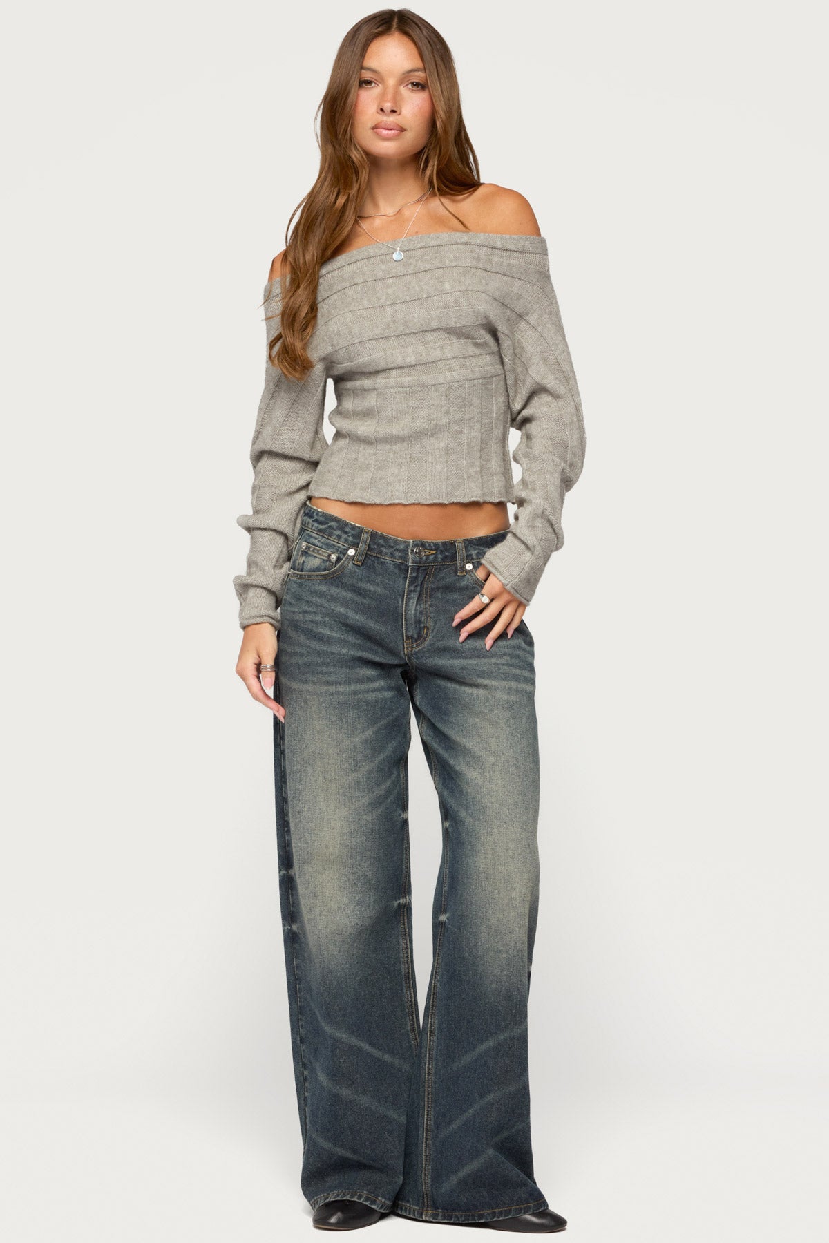 Leva Off Shoulder Knitted Sweater - Image 5