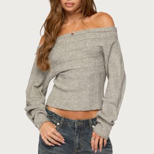 Leva Off Shoulder Knitted Sweater