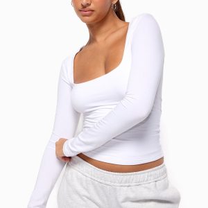 Jeana Scoop Neck Long Sleeve Top