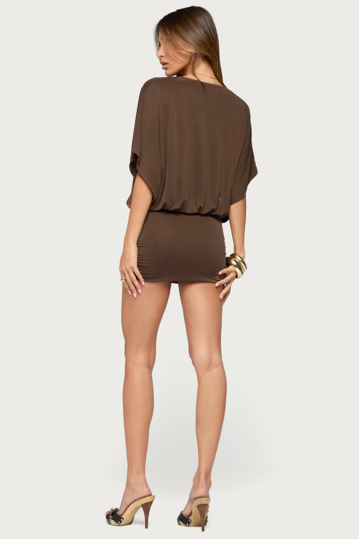 Jella Plunge V Neck Mini Dress - Image 4
