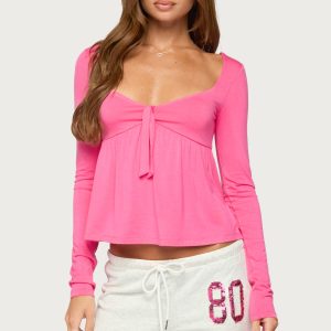 Edra Long Sleeve Babydoll Top