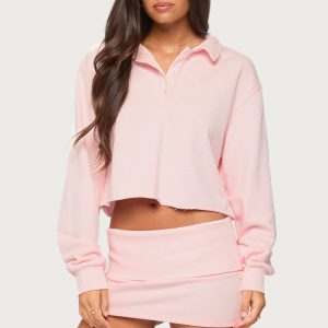 Cello Cropped Polo Sweatshirt