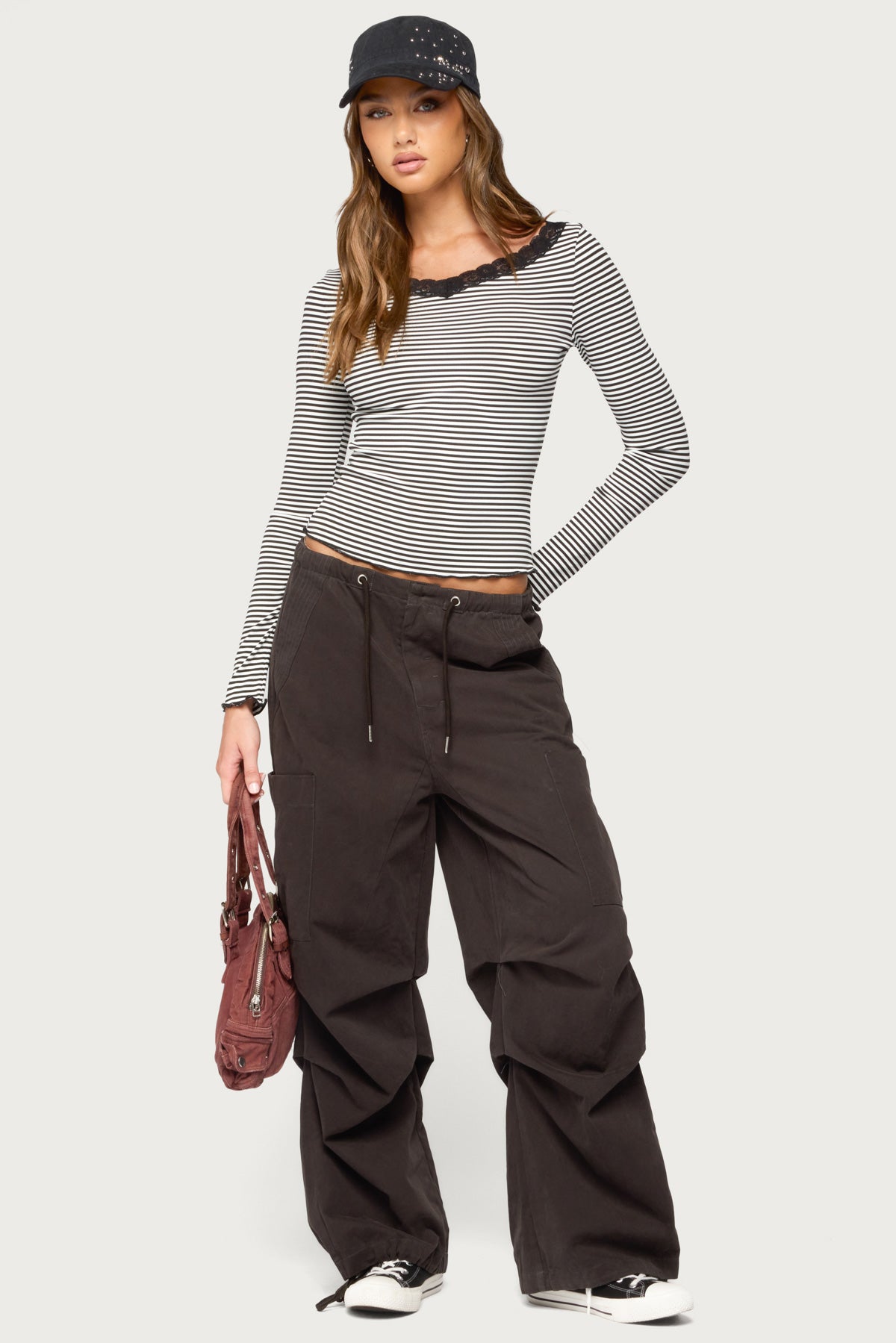 Jaela Lacey Striped Top - Image 2