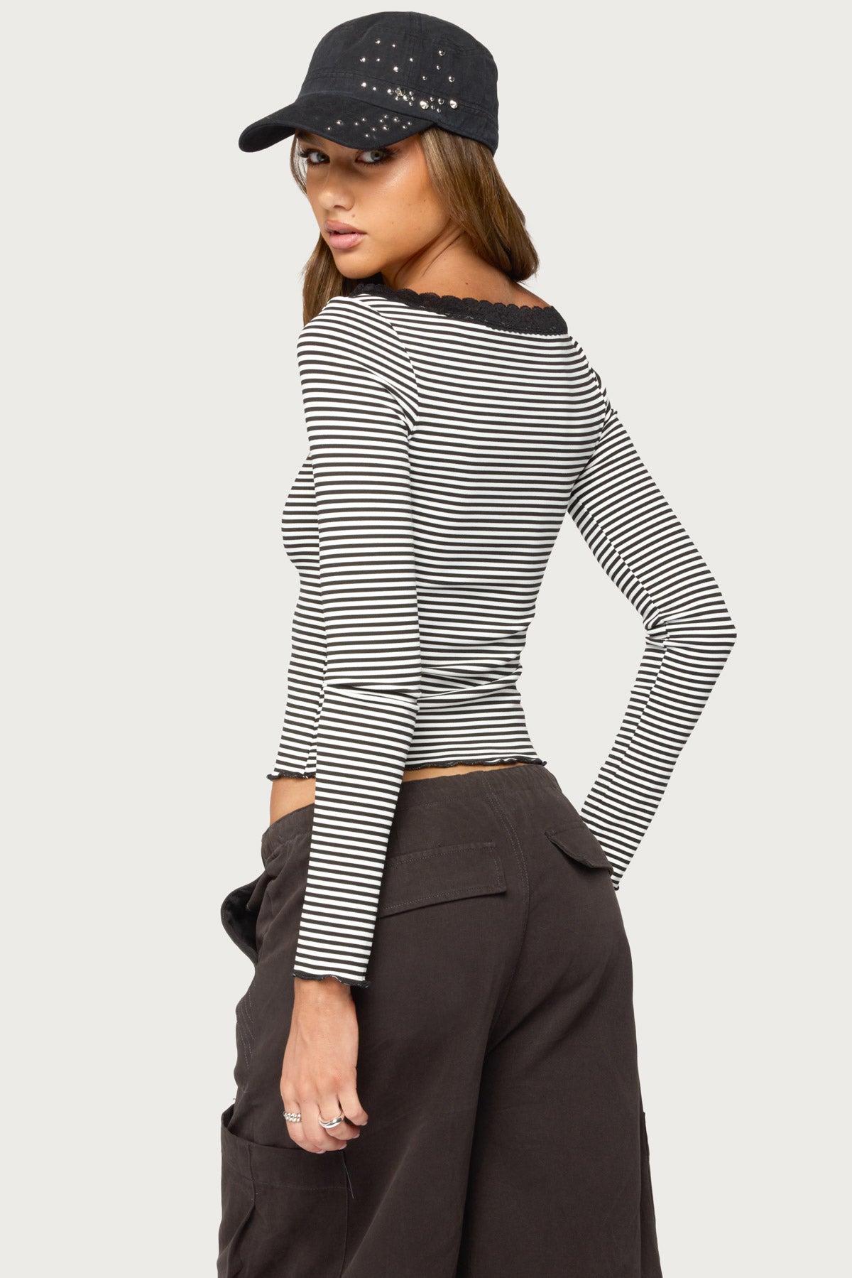 Jaela Lacey Striped Top - Image 4