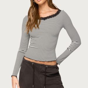 Jaela Lacey Striped Top